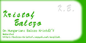 kristof balczo business card